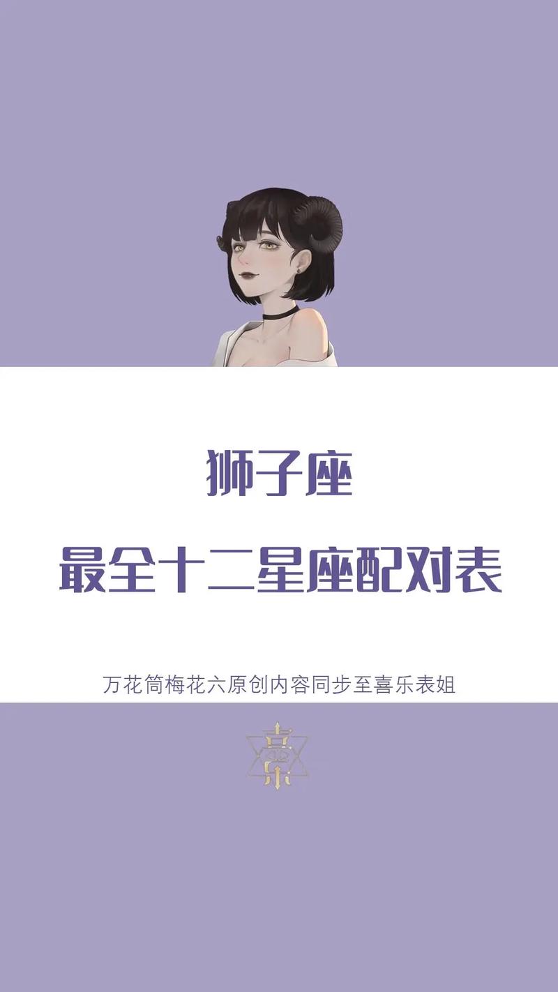 狮子座与12星座配对表,狮子座与12星座配对指数-第8张图片 狮子座与12星座配对表,狮子座与12星座配对指数-第8张图片